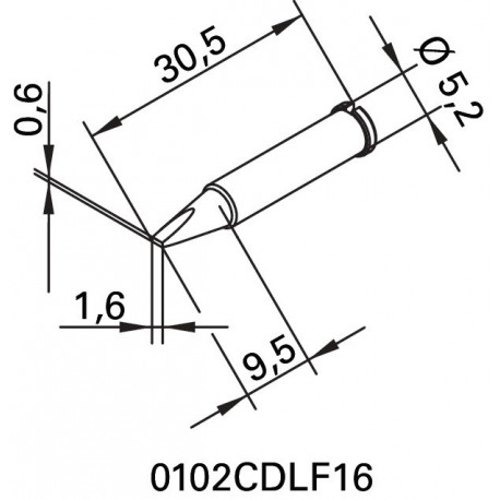 Panne série 102 en forme de burin largeur 16 mm 0102 CDLF16/SB ERSA