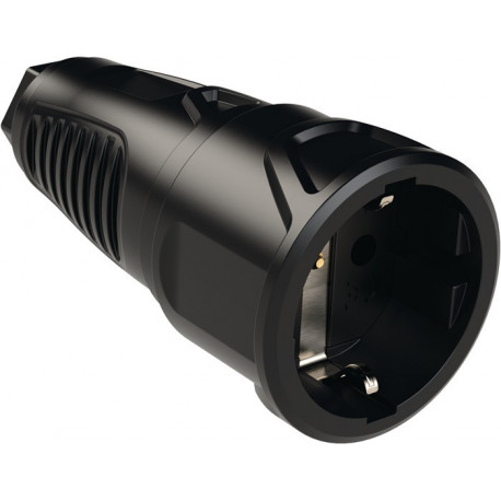 Connecteur à contact de sécurité 10-/16 env. A 250 V noir IP20 caoutchouc plein