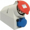 Prise murale CEE 32 A 400 V position de la fiche 6 h IP44 AS-SCHWABE
