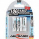 Batterie d'accumulateur 1,2 V 1000 mAh R03-AAA-Micro HR03 4 4 pièces/blister ANSMANN