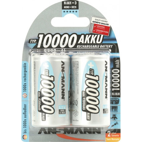 Batterie d´accumulateur 12 V 10000 mAh R20-D-Mono HR20 2 2 pièces/blister ANSMA