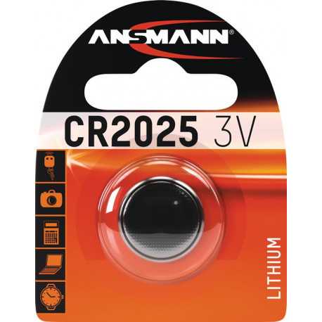 Pile boutons 3 V 165 mAh CR2025 20 x 25 mm 1 pièce/blister ANSMANN