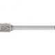 Petite Fraise sur tige forme ZYAS D. 6 mm L. tête 7 mm D. de la tige 3 mm carbur