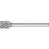 Petite Fraise sur tige forme ZYAS D. 6 mm L. tête 7 mm D. de la tige 3 mm carbur
