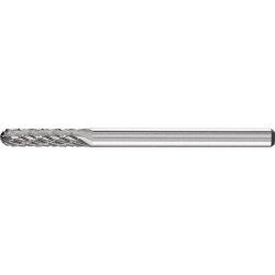 Petite Fraise sur tige forme WRC D. 3 mm L. tête 13 mm D. de la tige 3 mm carbur