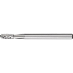 Petite fraise sur tige forme TRE D. 3 mm L. tête 7 mm D. de la tige 3 mm carbure engrènement 3 PLUS PFERD