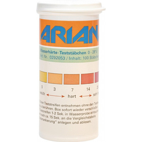 Petite jauge TRGS 611 dureté de l’eau 0-28 deTaille dH 100 pièces boîte ARIANA