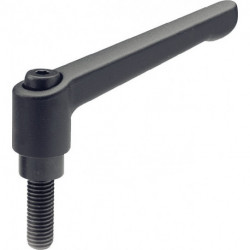 Levier de serrage réglable GN 300 D. 1 M 6 mm l1 45 mm l2 32 mm filetage extérie