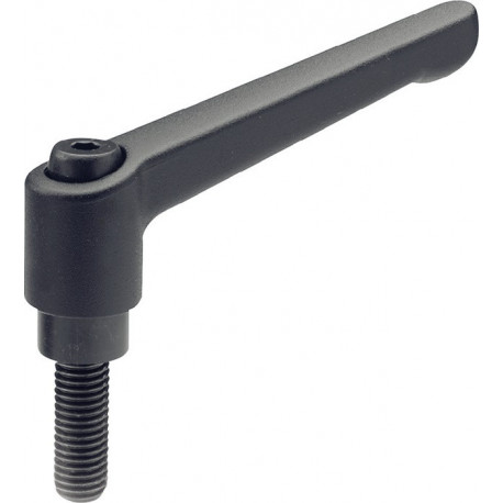 Levier de serrage réglable GN 300 D. 1 M 12 mm l1 92 mm l2 40 mm filetage extéri