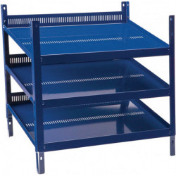 Élément d’étagère LOGS 20 H520xl540xP390 mm bleu RAL 5022 avec crantage poinçonné 3 tablettes