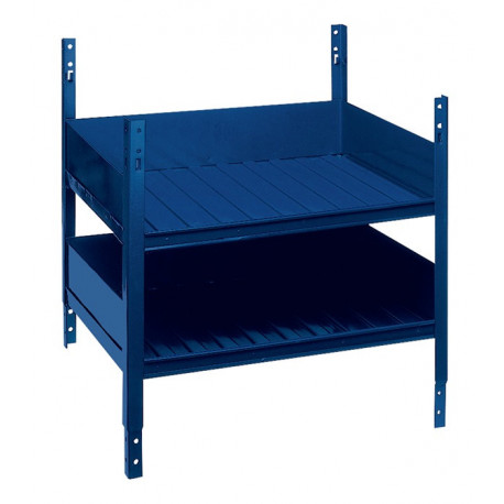 Élément d’étagère LOGS 40 H520xl540xP390 mm bleu RAL 5022 avec double tablette