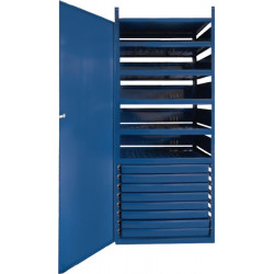 Armoire LOGS 145 H1550xl540xP390 mm 8 tiroirs 5 tablettes bleu RAL