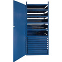 Armoire LOGS 145 H1550xl540xP390 mm 8 tiroirs 5 tablettes bleu RAL