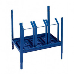 Élément d’étagère LOGS 150 H520xl540xP390 mm bleu RAL 5022 escamotable approprié pour 3 bidons