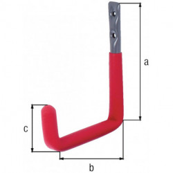 Crochet mural en caoutchouc rouge en forme de U A.115mm STA roh verz.D.18mm GAH (Par 5)