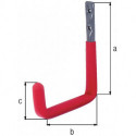 Crochet mural en caoutchouc rouge en forme de U.153mm Acier D.18mm GAH (Par 5)