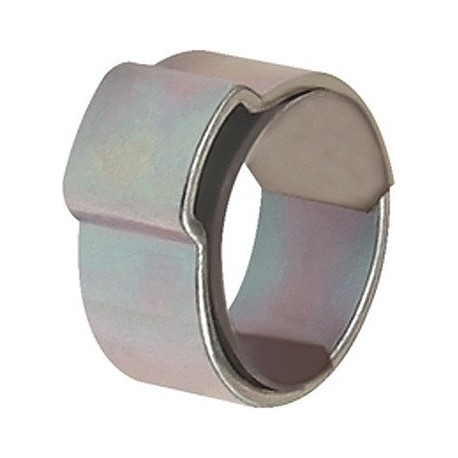 Pince de tuyau 1 oreille acier galvanisé brillant (W1) avec bague intégrée plage