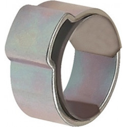 Pince de tuyau 1 oreille acier galvanisé brillant (W1) avec bague intégrée plage