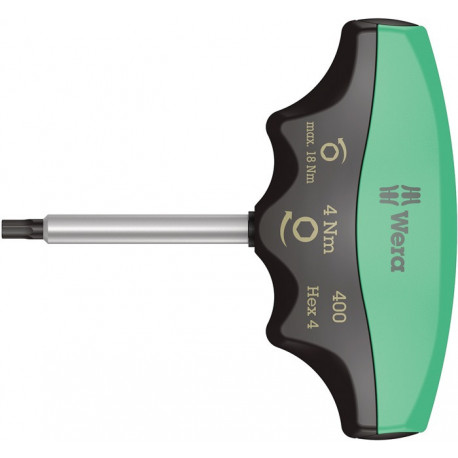 Tournevis dynamométrique 400 Hex 6 pans 4 mm 4 Nm réglage fixe WERA