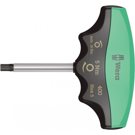 Tournevis dynamométrique 400 Hex 6 pans 5 mm 5 Nm réglage fixe WERA