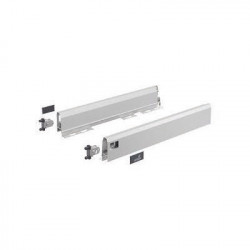 Set Glissière 94 mm / 450 mm. argenté gauche et droite