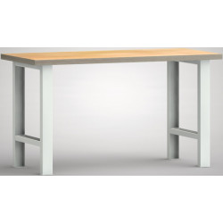 Établi l.1500xP700xH840 mm hêtre Multiplex gris clair, RAL 7035 KLW-LUTZ