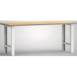 Établi l.2000xP700xH840 mm hêtre Multiplex gris clair RAL 7035 KLW-LUTZ BETRIEB