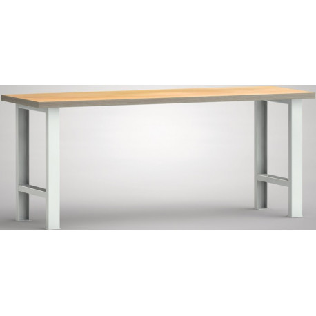 Établi l.2000xP700xH840 mm hêtre Multiplex gris clair RAL 7035 KLW-LUTZ BETRIEB