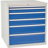 Armoire à tiroirs H1019xl1005xP736 mm gris/bleu 6 tiroir extraction totale