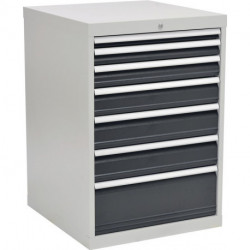 Armoire à tiroirs H1019xl705xP736 mm gris clair/gris anthracite 7 tiroirs extrac