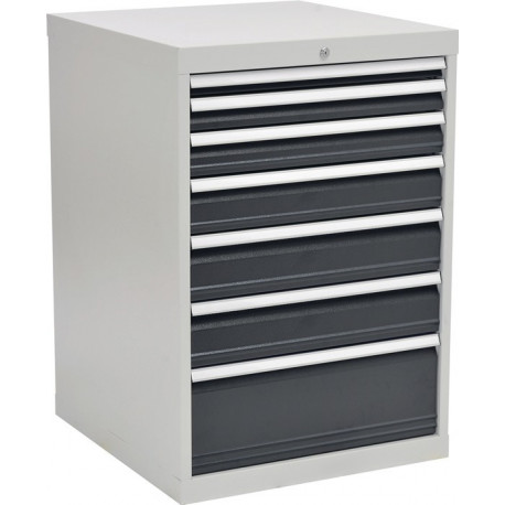 Armoire à tiroirs H1019xl705xP736 mm gris clair/gris anthracite 7 tiroirs extrac
