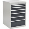 Armoire à tiroirs H1019xl705xP736 mm gris clair/gris anthracite 7 tiroirs extrac