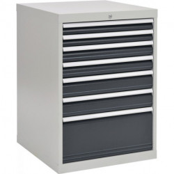 Armoire à tiroirs H1019xl705xP736 mm gris clair/gris anthracite 7 tiroirs 2x75