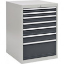 Armoire à tiroirs H1019xl705xP736 mm gris clair/gris anthracite 7 tiroirs 2x75