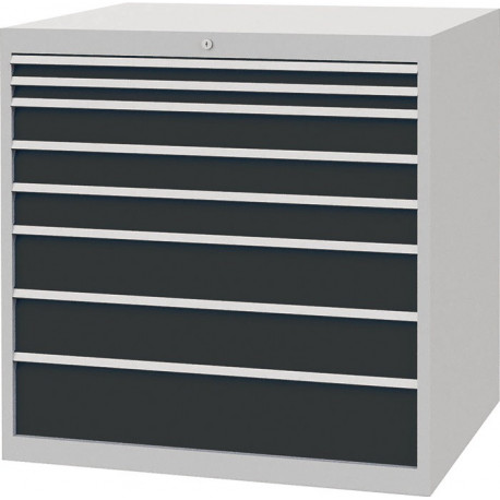 Armoire à tiroirs H1019xl1005xP736 mm gris clair/gris anthracite 8 tiroirs extra