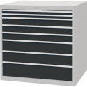 Armoire à tiroirs H1019xl1005xP736 mm gris clair/gris anthracite 8 tiroirs extra