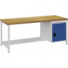 Établi gris clair bleu de sécurité l.2000xH859xP750 mm hêtre Multiplex 40 mm 1 t