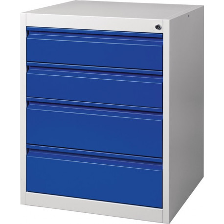Armoire à tiroirs BK 600 H800xl600xP600 mm gris/bleu 4 tiroir extraction simple
