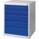 Armoire à tiroirs BK 600 H800xl600xP600 mm gris/bleu 5 tiroir extraction simple