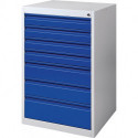 Armoire à tiroirs BK 600 H1000xl600xP600 mm gris/bleu 7 tiroir extraction simple