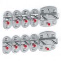 Assortiment de porte-outils 10 pièces revêtu plastique pour panneaux perforés 7 croch./2 croch. d./1 pince à outil 1 Pince à outil