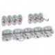Assortiment de porte-outils 12 pièces revêtu plastique pour panneaux perforés 9 crochets divers/3 crochets doubles