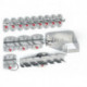 Assortiment de porte-outils 15 pièces revêtu plastique pour panneaux perforés 12 crochets divers/3 crochets doubles