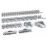 Assortiment de porte-outils 40 pièces revêtu plastique pour panneaux perforés 21 croch./9 croch. double/10 supp. div div.support