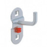 Porte-outils D. 6 mm profondeur 35 mm avec extrémité du crochet verticale adapté à panneaux perforés 5 pièces/sachet