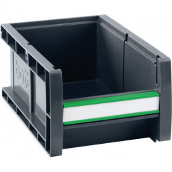 Boîte de rangement à ouverture frontale L198xl130xH90 mm PP gris anthracite BOTT