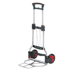 Diable de transport pliable acier inoxydable aluminium H. 1130 mm L. pelle 410xl490 mm capacité de charge 125 kg