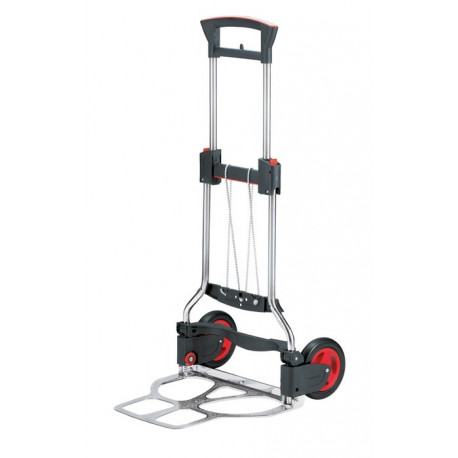 Diable de transport pliable acier inoxydable aluminium H. 1130 mm L. pelle 410xl490 mm capacité de charge 125 kg