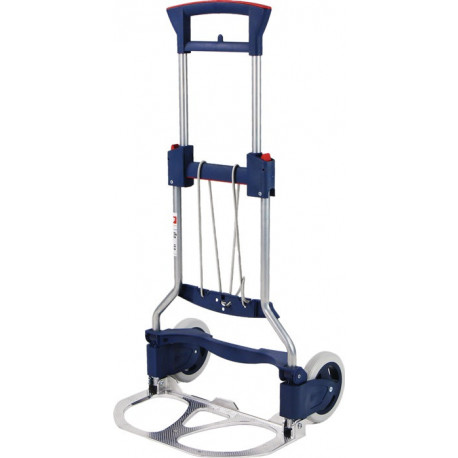 Diable de transport pliable tube d’acier aluminium H. 1030 mm L. pelle 250xl490 mm capacité de charge 125 kg