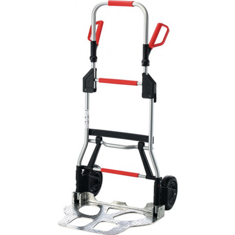 Diable de transport pliable tube d’acier aluminium H. 1250 mm L. pelle 420 x l. 595 mm capacité de charge 250 kg